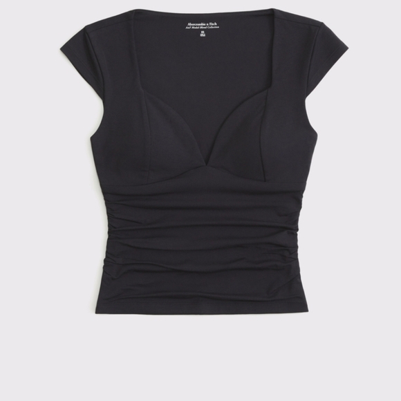 NWT A&F Abercrombie & Fitch Zoe Bra-free Top - black, M - Picture 4 of 5